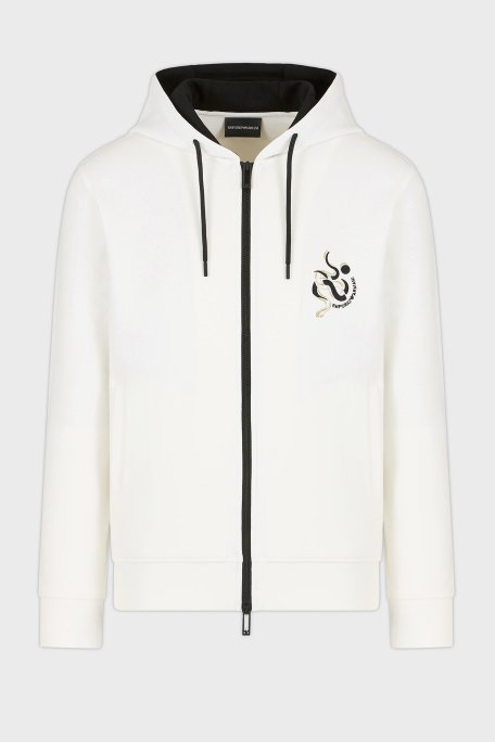 Emporio Armani Pamuklu Regular Fit Kapüşonlu Fermuarlı Erkek Sweat EM001699 AF10013 U0003 BEYAZ - 5