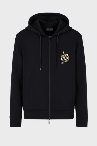 Emporio Armani Pamuklu Regular Fit Kapüşonlu Fermuarlı Erkek Sweat EM001699 AF10013 UC001 SİYAH - 10