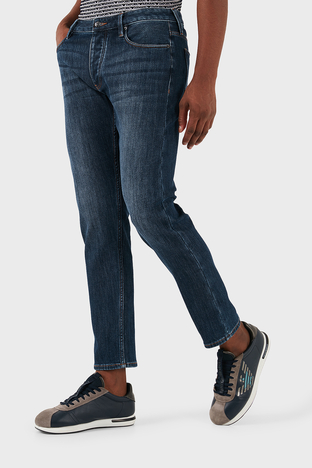 Emporio Armani - Emporio Armani Pamuklu Regular Fit Normal Bel Jeans Erkek Kot Pantolon 6D1J75 1DRPZ 0942 LACİVERT (1)