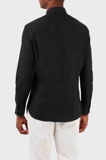 Emporio Armani Pamuklu Regular Fit Poplin Erkek Gömlek 3D1C86 1K2NZ 0999 SİYAH - 9