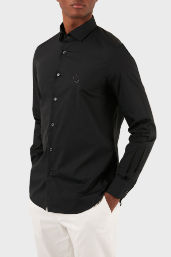 Emporio Armani Pamuklu Regular Fit Poplin Erkek Gömlek 3D1C86 1K2NZ 0999 SİYAH - 12
