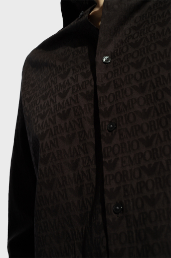 Emporio Armani Pamuklu Regular Fit Poplin Erkek Gömlek 3D1C86 1NIUZ F056 SİYAH - 2