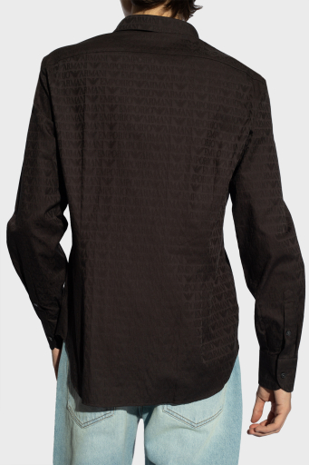 Emporio Armani Pamuklu Regular Fit Poplin Erkek Gömlek 3D1C86 1NIUZ F056 SİYAH - 3