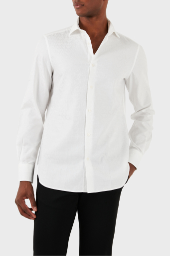 Emporio Armani Pamuklu Regular Fit Poplin Erkek Gömlek 3D1C86 1NIUZ F146 BEYAZ - 2