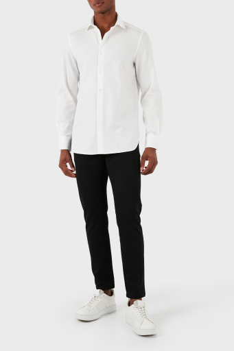 Emporio Armani Pamuklu Regular Fit Poplin Erkek Gömlek 3D1C86 1NIUZ F146 BEYAZ - 10