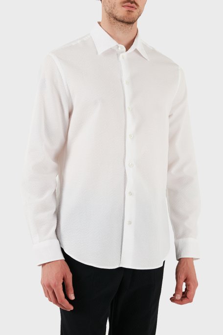 Emporio Armani Pamuklu Regular Fit Uzun Kollu Erkek Gömlek EM000099 TE14192 U0002 BEYAZ - 1