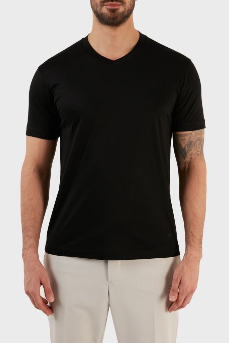Emporio Armani Pamuklu Regular Fit V Yaka Erkek T Shirt 8N1TE7 1JUVZ 0999 SİYAH - 1