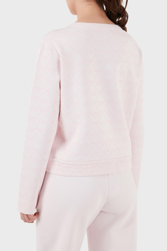 Emporio Armani Pamuklu Relaxed Fit Bisiklet Yaka Bayan Sweat 3D2M6H 1JHSZ F321 PUDRA - 3