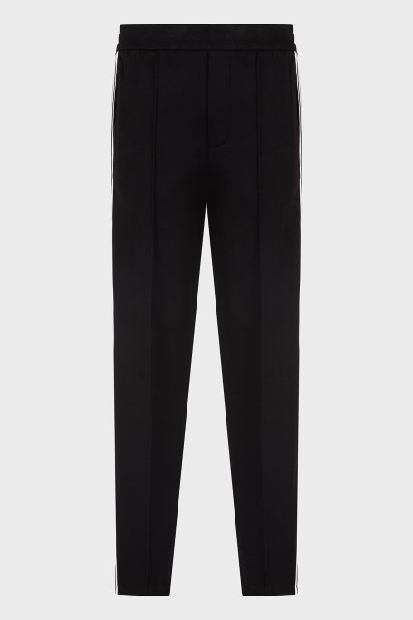 Emporio Armani Pamuklu Relaxed Fit Düz Paça Çizgi Detaylı Erkek Pantolon EM001111 AF13488 UC001 SİYAH - 5