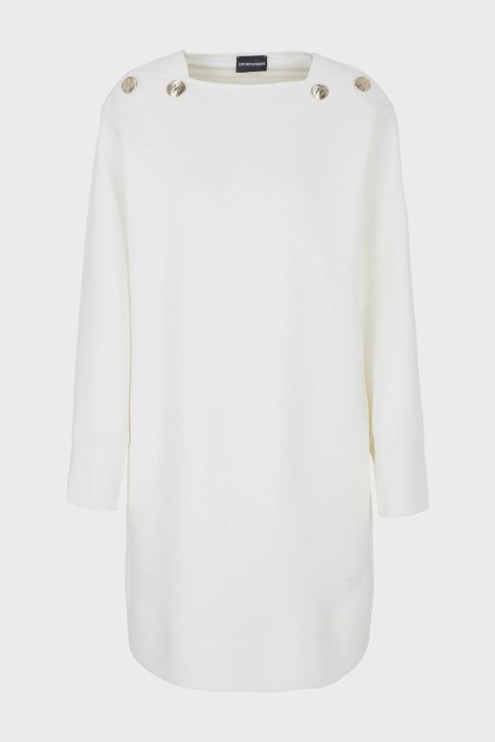 Emporio Armani Pamuklu Relaxed Fit Kare Yaka Mini Bayan Elbise 6R2A6A 1JHSZ 0101 EKRU - 5