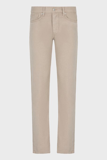 Emporio Armani Pamuklu Skinny Fit Düşük Bel Düz Paça Jeans Erkek Kot Pantolon EM000668 AF12631 U6167 BEJ - 6