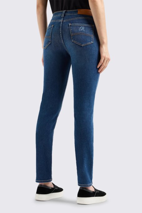 Emporio Armani Pamuklu Skinny Fit Yüksek Bel Jeans Bayan Kot Pantolon 6D2J20 2DUPZ 0942 LACİVERT - 7
