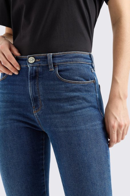 Emporio Armani Pamuklu Skinny Fit Yüksek Bel Jeans Bayan Kot Pantolon 6D2J20 2DUPZ 0942 LACİVERT - 9