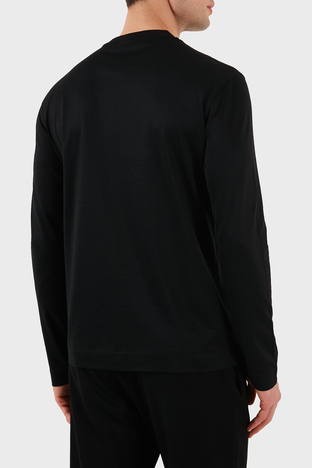 Emporio Armani - Emporio Armani Pamuklu Slim Fit Bisiklet Yaka Uzun Kollu Erkek T Shirt EM001703 AF10017 MC184 SİYAH (1)