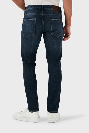 Emporio Armani - Emporio Armani Pamuklu Slim Fit Dar Paça Jeans Erkek Kot Pantolon 6D1J06 1D98Z 0941 LACİVERT (1)