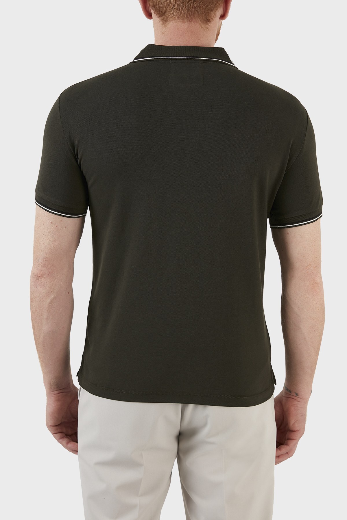 Emporio Armani Pamuklu Slim Fit Düğmeli T Shirt Erkek Polo 8N1FB3 1JPTZ 0558 HAKİ