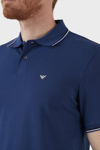 Emporio Armani Pamuklu Slim Fit Düğmeli T Shirt Erkek Polo 8N1FB3 1JPTZ 0938 SAKS - 6