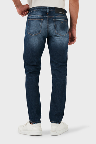 Emporio Armani - Emporio Armani Pamuklu Slim Fit Düşük Bel Düz Paça Jeans Erkek Kot Pantolon 6D1J75 1D44Z 0942 LACİVERT (1)