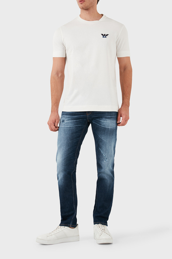 Emporio Armani Pamuklu Slim Fit Düşük Bel Düz Paça Jeans Erkek Kot Pantolon 6D1J75 1D44Z 0942 LACİVERT - 3