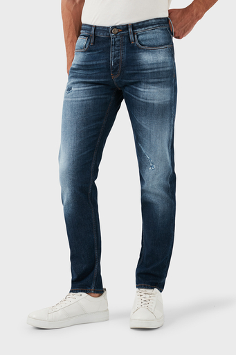 Emporio Armani Pamuklu Slim Fit Düşük Bel Düz Paça Jeans Erkek Kot Pantolon 6D1J75 1D44Z 0942 LACİVERT - 4