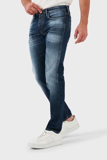 Emporio Armani Pamuklu Slim Fit Düşük Bel Düz Paça Jeans Erkek Kot Pantolon 6D1J75 1D44Z 0942 LACİVERT - 6