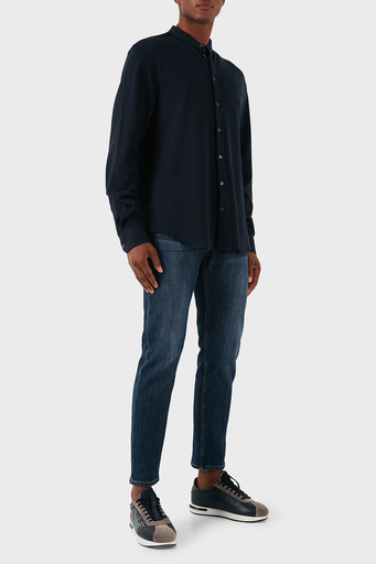 Emporio Armani Pamuklu Slim Fit Erkek Gömlek EM000204 TE11576 UB109 LACİVERT - 3