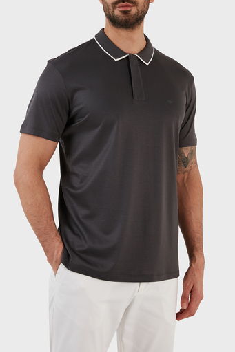 Emporio Armani Pamuklu Slim Fit Fermuarlı Erkek Polo T Shirt 3R1F66 1JUVZ 0657 GRİ - 2