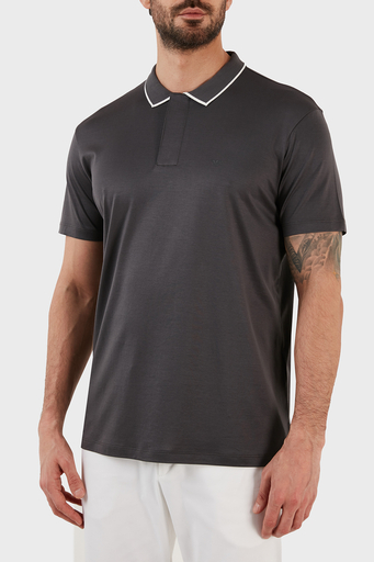 Emporio Armani Pamuklu Slim Fit Fermuarlı Erkek Polo T Shirt 3R1F66 1JUVZ 0657 GRİ - 3