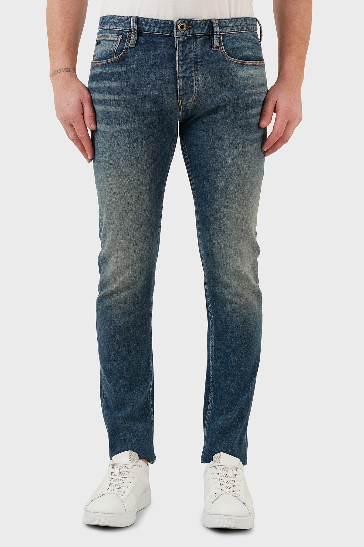 Emporio Armani Pamuklu Slim Fit Jeans Erkek Kot Pantolon 3L1J75 1DK2Z 0942 MAVİ