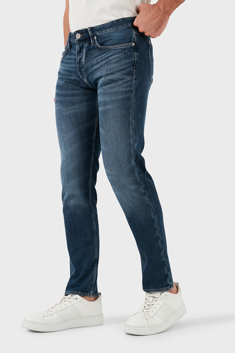 Emporio Armani Pamuklu Slim Fit Normal Bel Dar Paça Jeans Erkek Kot Pantolon 6D1J75 1D89Z 0942 LACİVERT - 3