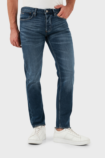 Emporio Armani Pamuklu Slim Fit Normal Bel Dar Paça Jeans Erkek Kot Pantolon 6D1J75 1D89Z 0942 LACİVERT - 4