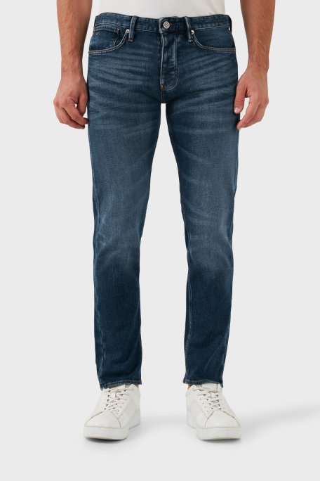Emporio Armani Pamuklu Slim Fit Normal Bel Dar Paça Jeans Erkek Kot Pantolon 6D1J75 1D89Z 0942 LACİVERT - 1