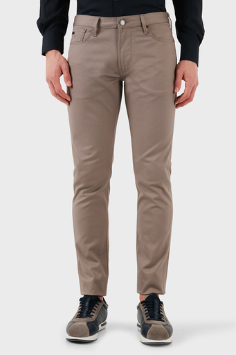 Emporio Armani Pamuklu Slim Fit Normal Bel Dar Paça Jeans Erkek Kot Pantolon EM000121 AF14122 U6107 VİZON - 1