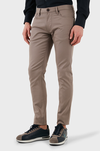 Emporio Armani Pamuklu Slim Fit Normal Bel Dar Paça Jeans Erkek Kot Pantolon EM000121 AF14122 U6107 VİZON - 3
