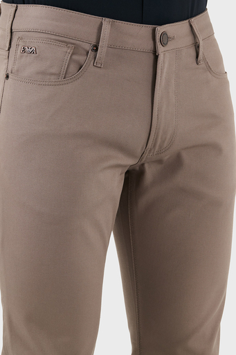 Emporio Armani Pamuklu Slim Fit Normal Bel Dar Paça Jeans Erkek Kot Pantolon EM000121 AF14122 U6107 VİZON - 5