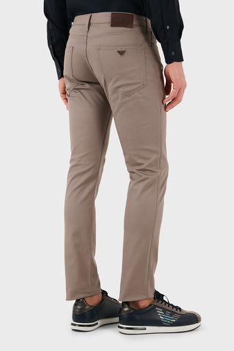 Emporio Armani Pamuklu Slim Fit Normal Bel Dar Paça Jeans Erkek Kot Pantolon EM000121 AF14122 U6107 VİZON - 6