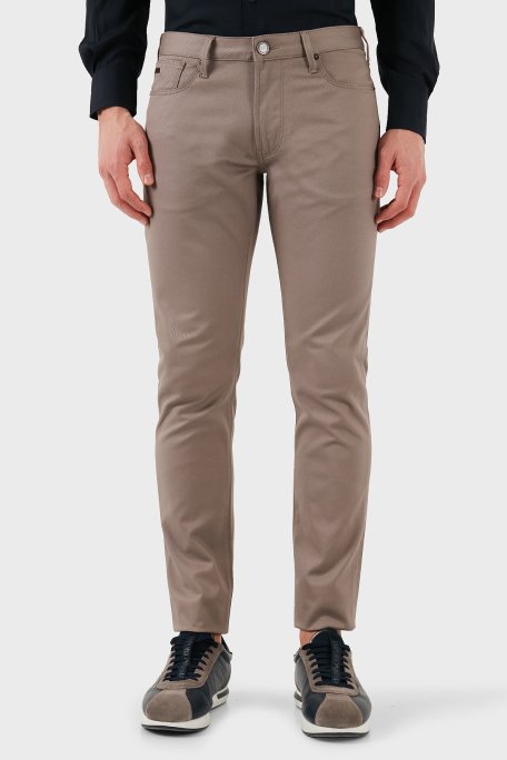 Emporio Armani Pamuklu Slim Fit Normal Bel Dar Paça Jeans Erkek Kot Pantolon EM000121 AF14122 U6107 VİZON - 1