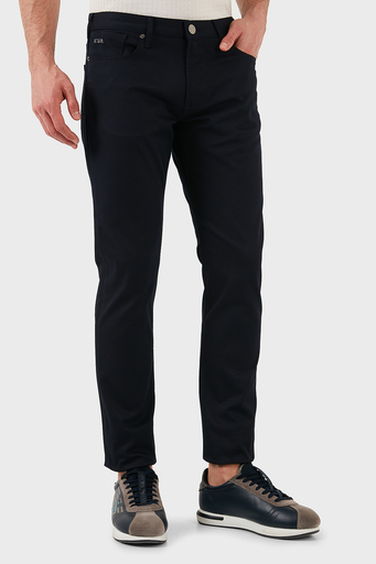 Emporio Armani Pamuklu Slim Fit Normal Bel Dar Paça Jeans Erkek Kot Pantolon EM000121 AF14122 UB118 LACİVERT - 1