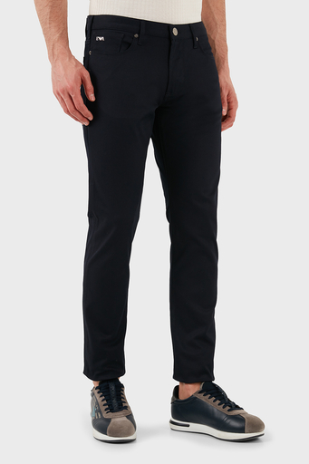Emporio Armani Pamuklu Slim Fit Normal Bel Dar Paça Jeans Erkek Kot Pantolon EM000121 AF14122 UB118 LACİVERT - 4