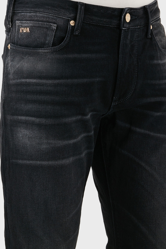 Emporio Armani Pamuklu Slim Fit Normal Bel Düz Paça Jeans Erkek Kot Pantolon EM000121 AF15101 M8001 GRİ - 4