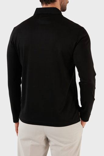 Emporio Armani Pamuklu Slim Fit Uzun Kollu Düğmeli Erkek Polo Yaka Sweat 8N1F97 1JUVZ 0999 SİYAH - 5