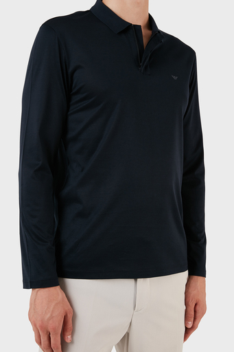 Emporio Armani Pamuklu Uzun Kollu Regular Fit Erkek Polo Yaka Sweat 6R1FA7 1JUVZ 09B3 LACİVERT - 4