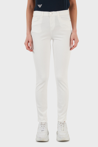 Emporio Armani Pamuklu Yüksek Bel Skinny Fit Jeans Bayan Kot Pantolon 3L2J20 2N8HZ 0101 BEYAZ - 9