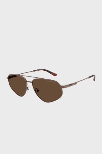 Emporio Armani Polikarbon Oval Güneş Erkek Gözlük 0EA2156 300673 59 Mat Bronz-Koyu Kahve - 1