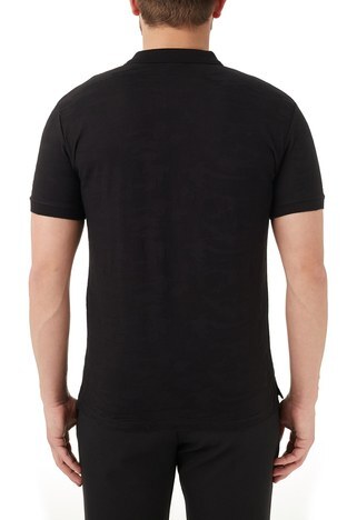 Emporio Armani - Emporio Armani Regular Fit % 100 Pamuk Düğmeli T Shirt Erkek Polo 3K1FA9 1JVPZ F036 SİYAH KAMUFLAJ (1)