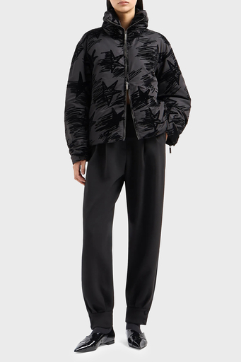 Emporio Armani Regular Fit Baskılı Dik Yaka Şişme Bayan Mont 6D2B87 2NFQZ 0999 SİYAH - 3