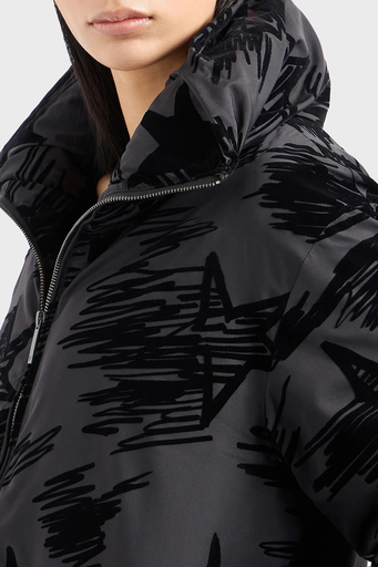 Emporio Armani Regular Fit Baskılı Dik Yaka Şişme Bayan Mont 6D2B87 2NFQZ 0999 SİYAH - 10