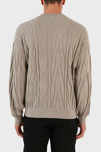 Emporio Armani Regular Fit Bisiklet Yaka % 100 Yün Erkek Kazak 6R1MX4 1MFVZ F624 GRİ