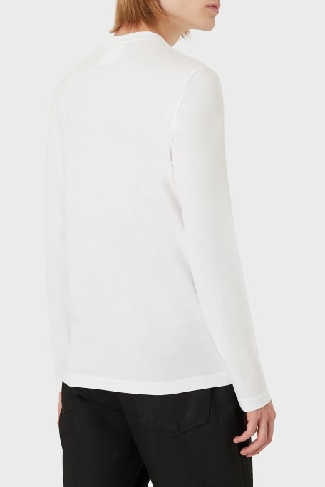 Emporio Armani Regular Fit Bisiklet Yaka Uzun Kollu % 100 Pamuk Erkek T Shirt 8N1TR1 1JRGZ 0100 BEYAZ - 2