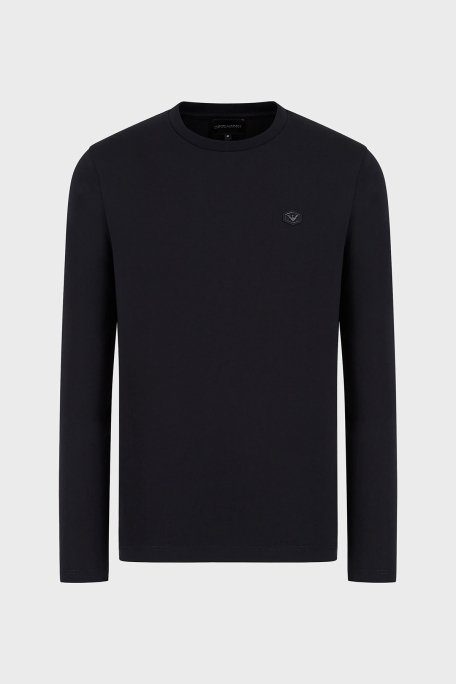 Emporio Armani Regular Fit Bisiklet Yaka Uzun Kollu % 100 Pamuk Erkek T Shirt 8N1TR1 1JRGZ 0920 LACİVERT - 4